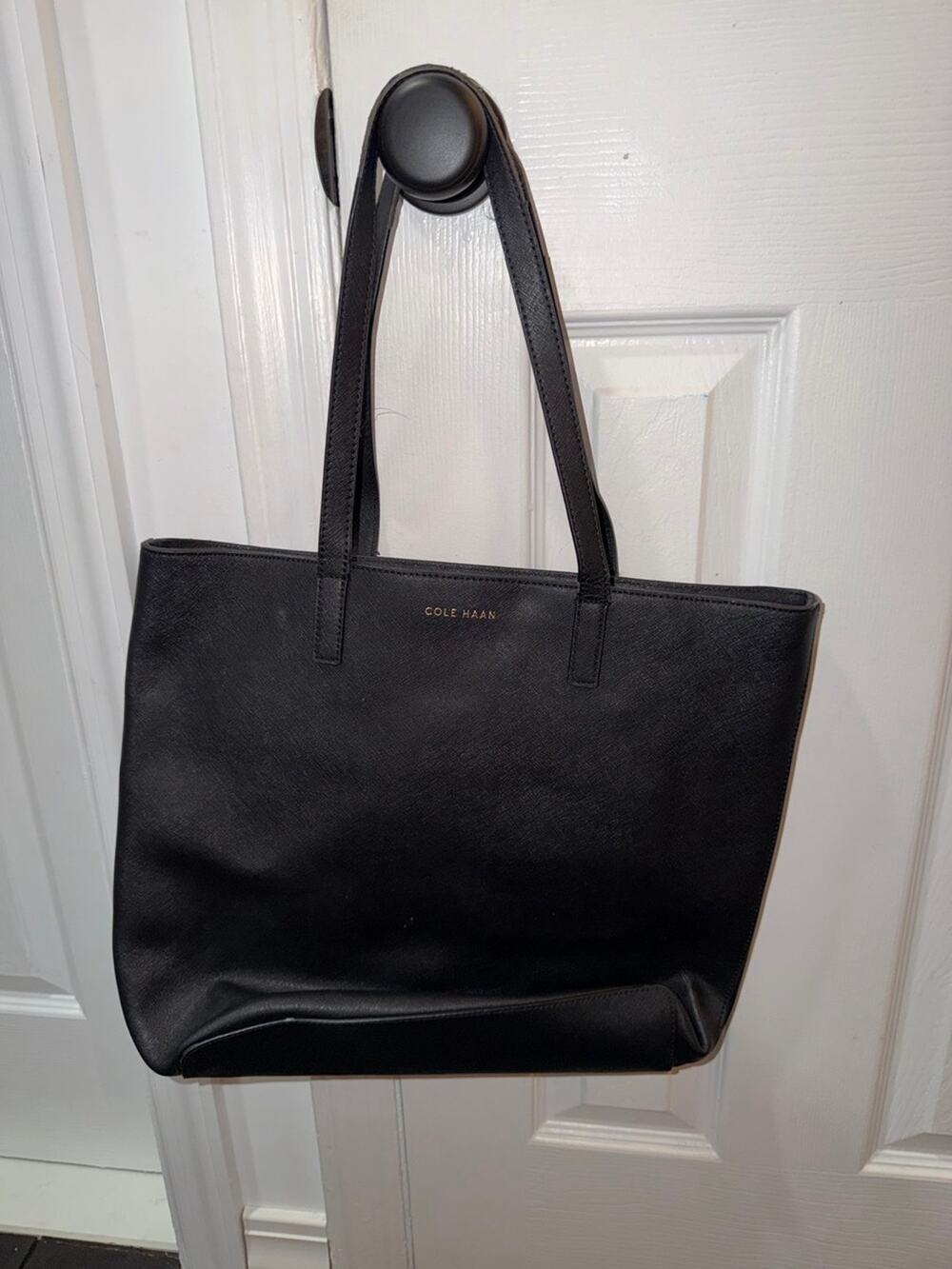 Cole Haan Black Leather Tote Bag